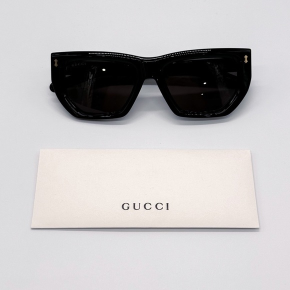 NEW GUCCI GG1520S 001 CAT EYE BLACK GREY WOMEN SUNGLASSES GUCCI - Picture 10 of 11